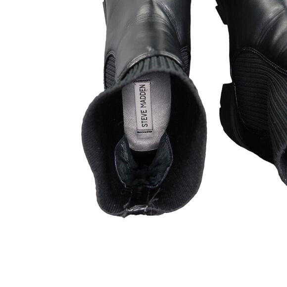 Steve Madden Shoe Women 11 Boots Fashion Platform Block Heel Hutch Pull On Black - Picture 9 of 16